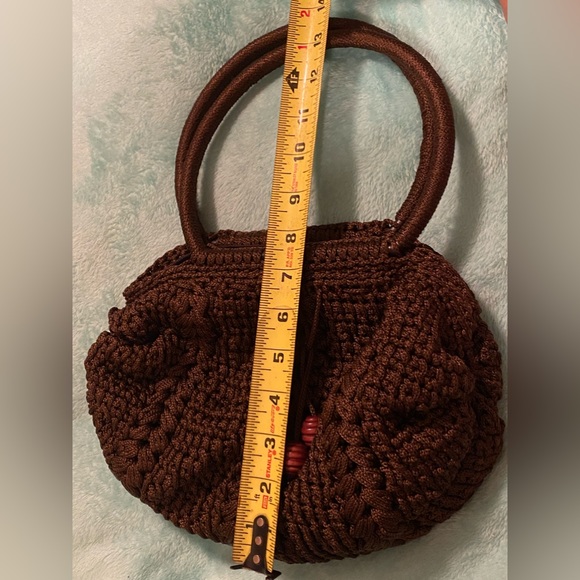 Unbranded Hand Made in Ecuador Crochet Brown Bag. NWOT Zip Closure. - Picture 11 of 12
